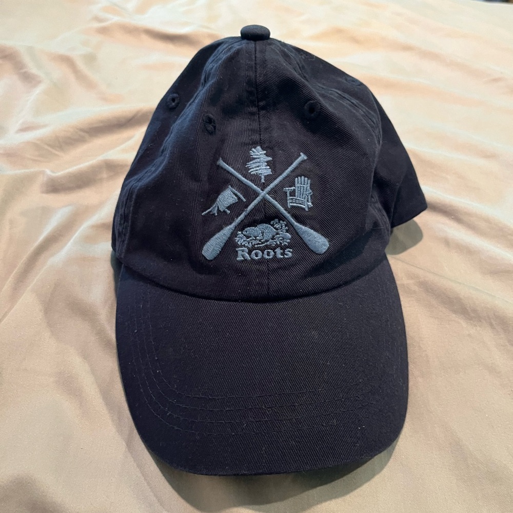 Roots Navy Logo Baseball Cap